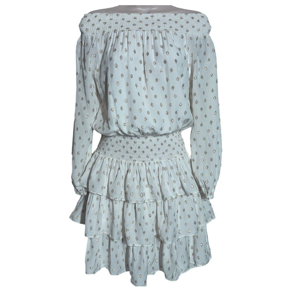 Michael Kors Off-Shoulder Smocked Waist Dress, Women's Size S